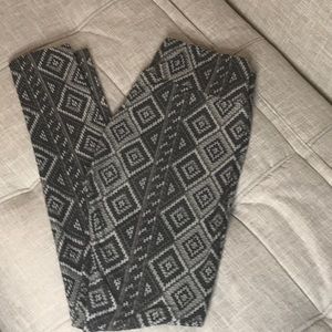 LuLaRoe OS Leggings-Gray Diamond Pattern